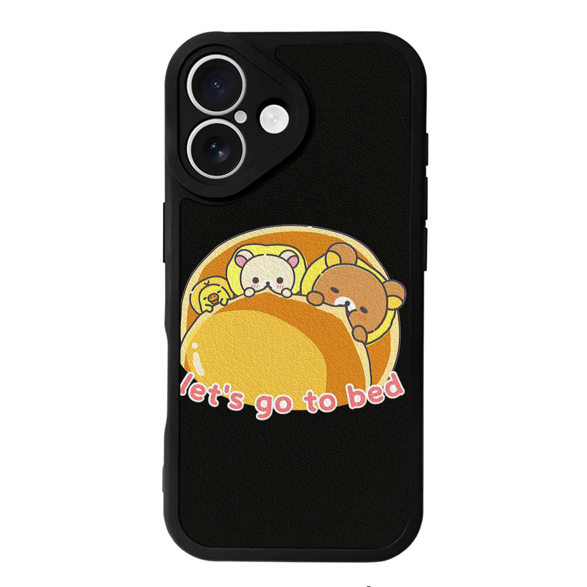 （画像用） リラックマ リラックマ キイロイトリ Rilakkuma Korilakkuma Kiiroitori 【iPhone 16シリーズ対応】シリコンスマホケース（レザー調） 材質：シリコン